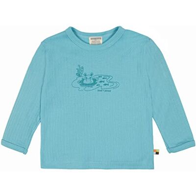 loud + proud Unisex kinderen Derby Rib met print, GOTS-gecertificeerd shirt, cyaan, 62/68, cyaan, 62/68 cm loud + proud Unisex kinderen Derby Rib met print, GOTS-gecertificeerd shirt, cyaan, 62/68, cyaan, 62/68 cm