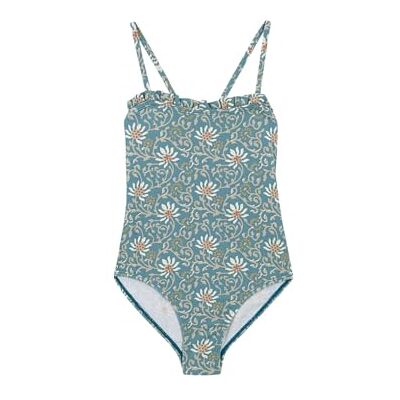 Gocco Badpak met bloemenprint voor meisjes, eendenblauw, 3-4 Jaren Gocco Badpak met bloemenprint voor meisjes, eendenblauw, 3-4 Jaren