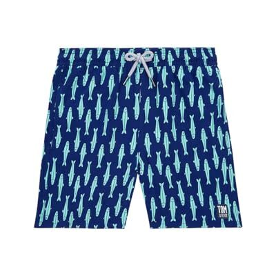 Tom & Teddy Jongens Ink Blue & Green Sardines zwembroek, blauw, 5-6 Jaar Tom & Teddy Jongens Ink Blue & Green Sardines zwembroek, blauw, 5-6 Jaar