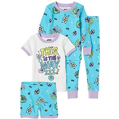 Amazon Essentials Disney Marvel Star Wars Peuter Meisjes Pyjama Set (eerder gespot zebra), Pack van 4, Star Wars Mandalorian Friends, 3T Amazon Essentials Disney Marvel Star Wars Peuter Meisjes Pyjama Set (eerder gespot zebra), Pack van 4, Star Wars Mandalorian Friends, 3T
