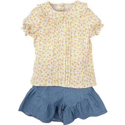 BABIDU Meisjesset met bedrukte blouse en ruches, uniek, 24 maanden, uniseks baby, Uniek, 24 Maanden BABIDU Meisjesset met bedrukte blouse en ruches, uniek, 24 maanden, uniseks baby, Uniek, 24 Maanden