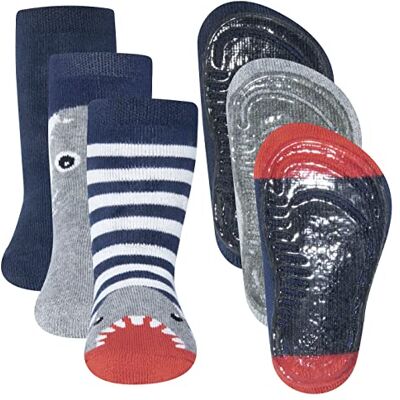 EWERS 3-pack haaien stopper sokken SoftStep, sokken met antislip zool voor jongens, antislip sokken met rubberen zool, MADE IN GERMANY, 3 paar antislip kindersokken voor jongens, maat 29-30 EWERS 3-pack haaien stopper sokken SoftStep, sokken met antislip zool voor jongens, antislip sokken met rubberen zool, MADE IN GERMANY, 3 paar antislip kindersokken voor jongens, maat 29-30