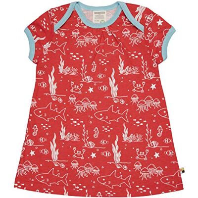 loud + proud Babymeisjesjurk met opdruk, GOTS-gecertificeerde kinderjurk, chili, 74/80 cm loud + proud Babymeisjesjurk met opdruk, GOTS-gecertificeerde kinderjurk, chili, 74/80 cm