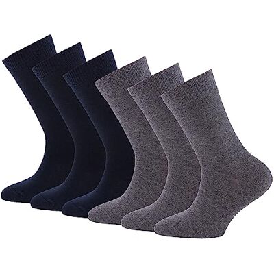 EWERS Set van 6 effen sokken, effen sokken voor meisjes en jongens, katoen, Made in Europe, meisjessokken, jongenssokken, kindersokken, maat 23-42, zwart/grijs, zwart/grijs, 27-30 EWERS Set van 6 effen sokken, effen sokken voor meisjes en jongens, katoen, Made in Europe, meisjessokken, jongenssokken, kindersokken, maat 23-42, zwart/grijs, zwart/grijs, 27-30