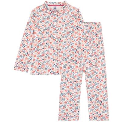 Petit Bateau Nachtkleding voor meisjes, Marshmallow/Multico, 8 Jaren Petit Bateau Nachtkleding voor meisjes, Marshmallow/Multico, 8 Jaren