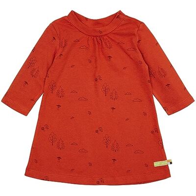 loud + proud Meisjes structuurgebreid, GOTS-gecertificeerd, kinderjurk, terracotta, 110/116 cm loud + proud Meisjes structuurgebreid, GOTS-gecertificeerd, kinderjurk, terracotta, 110/116 cm