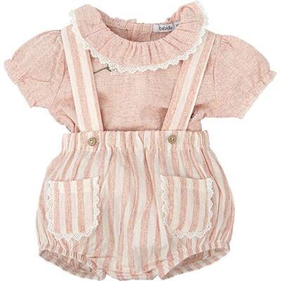 BABIDU Conjunto Babé Niña Bolsillos Decorados met Peto de Rayas Y Camisa A Juego, bolsillos Decorados met kant Y Cuello Fruncido set kinderen met tuinbroek uniseks, Stevige kleur., 3 Maanden BABIDU Conjunto Babé Niña Bolsillos Decorados met Peto de Rayas Y Camisa A Juego, bolsillos Decorados met kant Y Cuello Fruncido set kinderen met tuinbroek uniseks, Stevige kleur., 3 Maanden