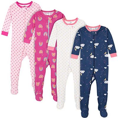 Gerber Pyjamaset, 4-delig, voor baby's en peuters, voor meisjes, strakke pasvorm Gerber Pyjamaset, 4-delig, voor baby's en peuters, voor meisjes, strakke pasvorm