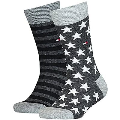 Tommy Hilfiger Uniseks kindersokken (set van 2), zwart, 35/38 EU Tommy Hilfiger Uniseks kindersokken (set van 2), zwart, 35/38 EU