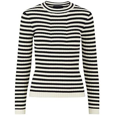 PIECES Meisjes LPCRISTA LS O-Neck Knit TW NOOS BC trui, zwart/stripes: W. Birch Stripes, 116 PIECES Meisjes LPCRISTA LS O-Neck Knit TW NOOS BC trui, zwart/stripes: W. Birch Stripes, 116