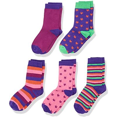 MAGIC KIDS WEAR Magic Kids Girl's Happy Enkelsokken, 5 stuks lila (600), 15-18 MAGIC KIDS WEAR Magic Kids Girl's Happy Enkelsokken, 5 stuks lila (600), 15-18