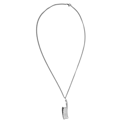 Cosiki Mannelijke ketting, comfortabele mode smaak voortreffelijke roestvrijstalen ketting roestvrijstalen mes hanger ketting voor vakantiecadeau(Natuurlijke stijl met ketting)