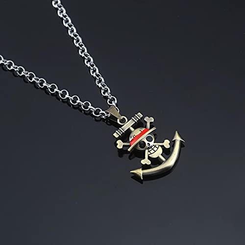 POSDN Cartoon Anime Een Stuk Ketting Ace Piraat Schedel Metalen Hanger Ketting Choker Man Kettingen Charm Geschenken Sieraden