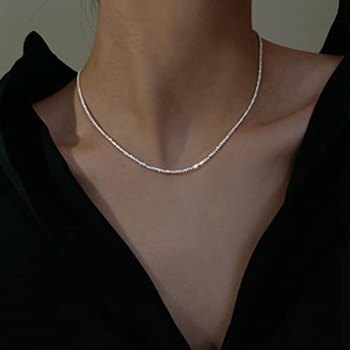 N\\A S925 Sterling Zilver Gypsophila Fonkelende Ketting Vrouwelijke 2022 Nieuwe Trendy High-End Sleutelbeen Keten Bloemkool Ketting