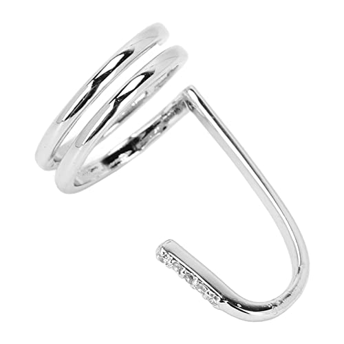 01 02 015 Vingernagelring, 2,3 x 1,5 cm gegalvaniseerde koperen vingernagel openingsring voor dames(3050 Platina)