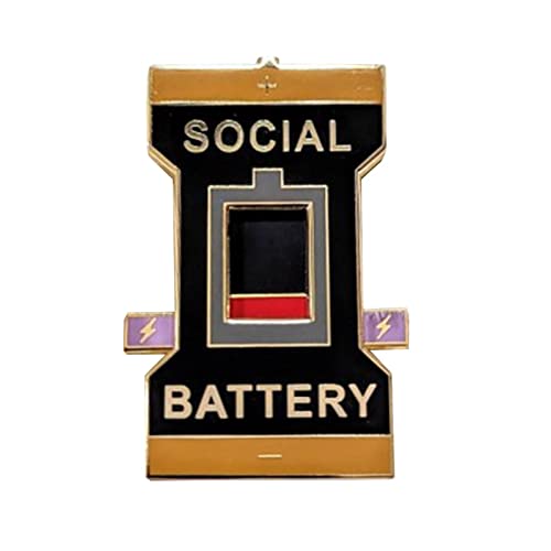 Generic Sociale batterijspelden,Mode Sociale Stemming Broche Pins   Mode Sociale Stemming Broche Pins voor Kleding Rugzak Hoed Sociale Batterij Reversspeld voor Vrouwen