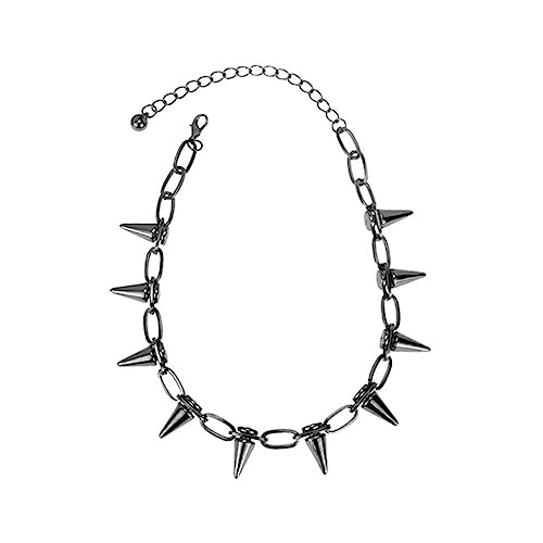 WEITING Punk Ketting Choker Klinknagel Goth Ketting Chokers met Spikes en Ketting Streetwear Vintage Kettingen voor Vrouwen Mannen Choker-Zwart