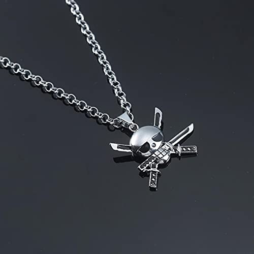 POSDN Cartoon Anime Een Stuk Ketting Ace Piraat Schedel Metalen Hanger Ketting Choker Man Kettingen Charm Geschenken Sieraden