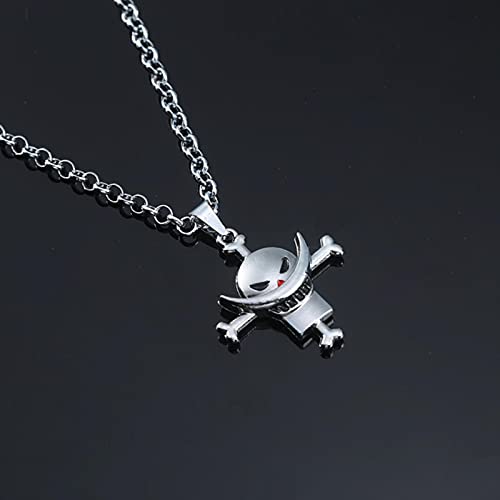 POSDN Cartoon Anime Een Stuk Ketting Ace Piraat Schedel Metalen Hanger Ketting Choker Man Kettingen Charm Geschenken Sieraden