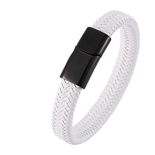 KARFRI Cadeaus voor mannen Herenarmband Armbanden Herengravure Geweven armband Herenarmband Roestvrij staal met magnetische sluiting, imitatie, zonder zirkonia