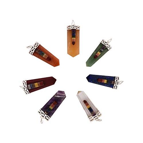 Blessfull Healing Set van 7 (Seven Chakra) Flat 7 Chakra Stick Hanger Ketting Set-