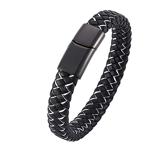 KARFRI Cadeau voor mannen Herenarmband met gravure, armband Punk ic Herenarmband gegraveerd polsketting roestvrij staal met veiligheidssluiting