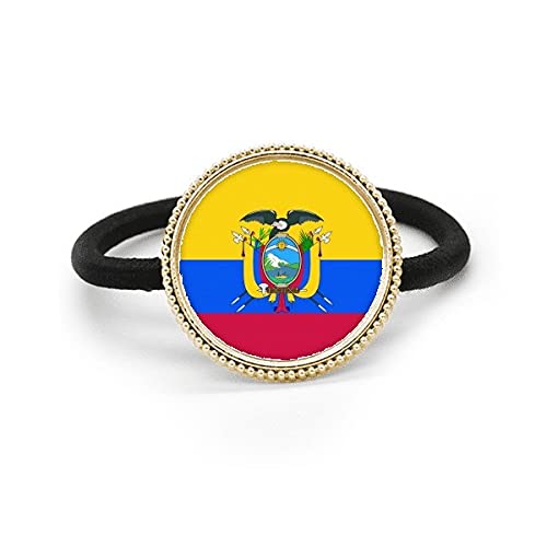 Bestchong Ecuador nationale vlag Zuid-Amerika land zilver metalen haarband en elastiek hoofdtooi