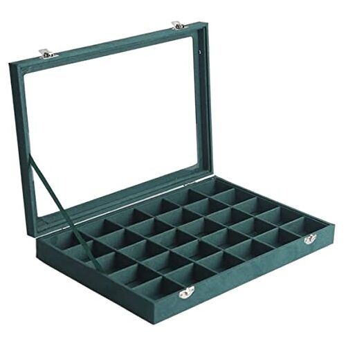 CNBYDK Sieradendoos Flanellen Sieradendoos Groene Sieraden Display Box Voor Vrouwen Sieraden Houder Display Opbergdoos Sieraden Box Organizer Sieraden Organizer