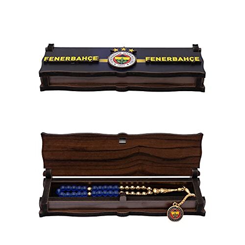 Gök-Türk Box kistje van hout handgemaakt & Tesbih gebedsketting 'Fenerbahce' voor voetbalfans, kleurnaam: zonder gravure