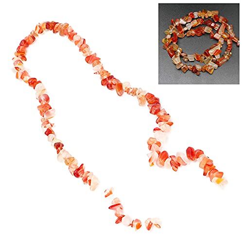 Gedourain Ketting maken Kraal, slijtvaste sieraden DIY-kralen met onregelmatige kralen voor thuisgebruik en professionele juwelierszaak(Red line agate)