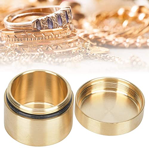 FOTABPYTI Ronde Vorm Verzegelde Doos, 1 STKS Metalen Sieraden Verzegelde Container Messing Doos, Winkel Munten Voor Winkel Pillen Winkel Juwelierszaak Thee-bladeren(small)