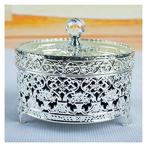 RWCCCRW Sieradendoos Metalen sieradendoos met deksel Hol ontwerp Retro Sieraden Organizer Box High-end Ketting Oorbellen Ring Kleine sieradendoos voor vrouwen Sieradendoos Organisator (Kleur: Groot A)