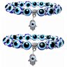 通用 Turkse Evil Eye armband, 2 stuks, geluksbrenger, rekbare armband, boze oog, armband voor dames en heren, brengt geluk en welvaart, uniseks geluksbrenger