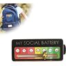 BEAUUP Grappige broche voor sociale stemming, stemmingsbatterij-broche, sociale batterij-pin, interactieve stemmingspelden, sociale batterij-pinnen, My Social Battery Pin-zwart