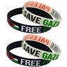 Luxylei Palestina Armband 4 stks Gratis Palestina Siliconen Polsband Motiverende Sport Armband met Palestijnse Gaza Vlag