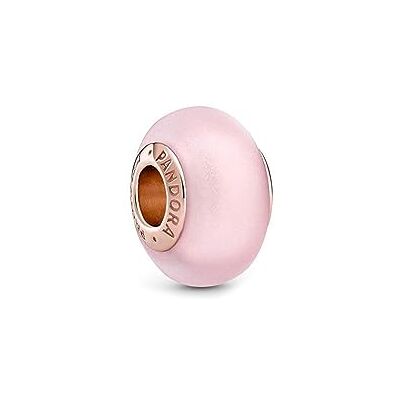 PANDORA Colours 14k Rose gold-plated charm with frosted Murano glass PANDORA Colours 14k Rose gold-plated charm with frosted Murano glass