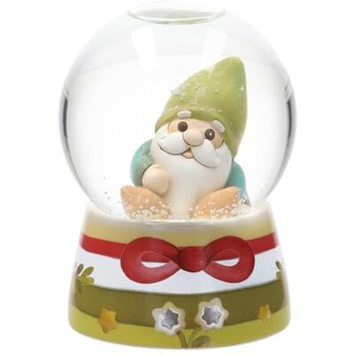 THUN Boule de Neige met dwerg Oliver van hars, keramiek en glas, lijn bos magie, 8 cm THUN Boule de Neige met dwerg Oliver van hars, keramiek en glas, lijn bos magie, 8 cm