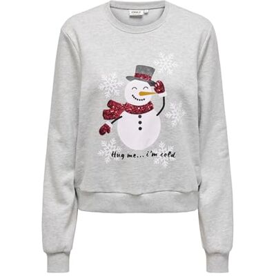 ONLY da Xmas L/S O-Neck Box SWT, lichtgrijs gem., M ONLY da Xmas L/S O-Neck Box SWT, lichtgrijs gem., M