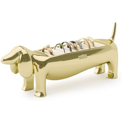 Umbra Dachsie Metalen Ringenhouder, Decoratieve Sieradenhouder voor Ringen, Goud Umbra Dachsie Metalen Ringenhouder, Decoratieve Sieradenhouder voor Ringen, Goud