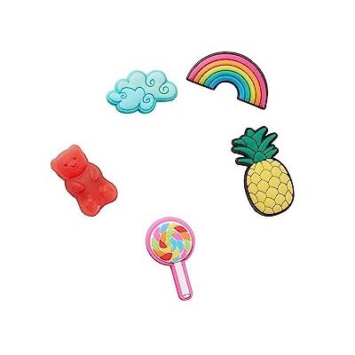 Crocs Happy Gummy 5 Pack schoenenhangers, multicolor, eenheidsmaat Crocs Happy Gummy 5 Pack schoenenhangers, multicolor, eenheidsmaat