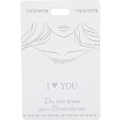 Depesche 4710-004 halsketting met opschrift "I Love you" als hanger, verzilverd, variabel draagbaar in de lengte (42 cm + 5 cm), ideaal als cadeau of kleine attentie Depesche 4710-004 halsketting met opschrift "I Love you" als hanger, verzilverd, variabel draagbaar in de lengte (42 cm + 5 cm), ideaal als cadeau of kleine attentie