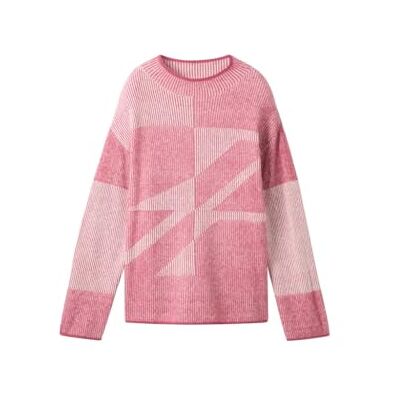TOM TAILOR Dames RIPP gebreide trui met patroon, 37005 Roze Gevlochten Structure Knit, M TOM TAILOR Dames RIPP gebreide trui met patroon, 37005 Roze Gevlochten Structure Knit, M
