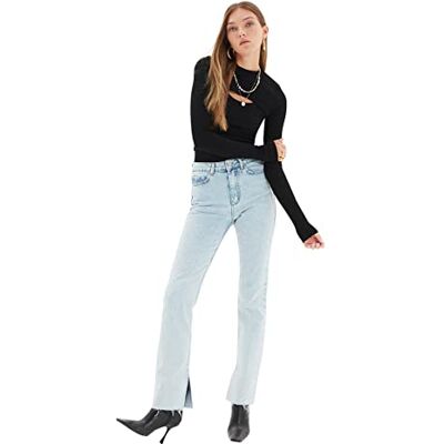 Trendyol dames Jeans Rip Hohe Taille Slim Flare Jeans Trendyol dames Jeans Rip Hohe Taille Slim Flare Jeans