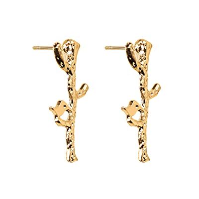 Secretmotion Gouden oorbellen met takjes en gouden boomstammen Delicaat lief cadeau Secretmotion Gouden oorbellen met takjes en gouden boomstammen Delicaat lief cadeau
