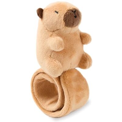 TRENDHAUS 968616 Capybara Love Snap-armband, ca. 30 x 8 cm, snap-armband met pluche capybara TRENDHAUS 968616 Capybara Love Snap-armband, ca. 30 x 8 cm, snap-armband met pluche capybara