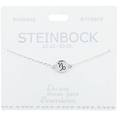 Depesche Armband voor dames met het sterrenbeeld-symbool Steenbok als hanger, verzilverd, variabel in de lengte draagbaar (15 20 cm), ideaal als cadeau voor je partner, (beste) vriendin, echtgenote Depesche Armband voor dames met het sterrenbeeld-symbool Steenbok als hanger, verzilverd, variabel in de lengte draagbaar (15 20 cm), ideaal als cadeau voor je partner, (beste) vriendin, echtgenote