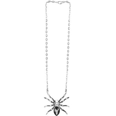 Boland 72052 Ketting spin, 1 stuk, one size, zilver, zwarte weduwe, mode-sieraden, collier, accessoire, vermomming, Halloween, carnaval, themafeest, heks, gothic, vampier Boland 72052 Ketting spin, 1 stuk, one size, zilver, zwarte weduwe, mode-sieraden, collier, accessoire, vermomming, Halloween, carnaval, themafeest, heks, gothic, vampier