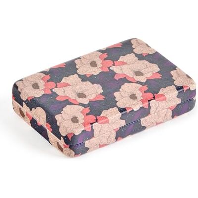 Miquelrius Magnolia Draagbare juwelendoos, kleine organizer met 4 vakken, mini-sieradendoosje met spiegel, binnen fluweelachtig gevoel, 100 x 70 x 20 mm Miquelrius Magnolia Draagbare juwelendoos, kleine organizer met 4 vakken, mini-sieradendoosje met spiegel, binnen fluweelachtig gevoel, 100 x 70 x 20 mm