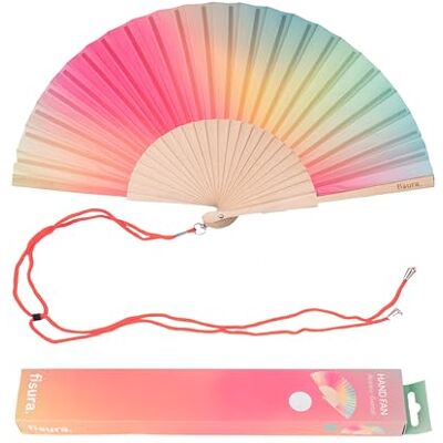 Fisura – Waaier met roze-groene kleurovergang. Handwaaier van duurzaam hout met een speels design. Inclusief ophangsysteem. Formaat: 42,5 x 23 cm. Fisura – Waaier met roze-groene kleurovergang. Handwaaier van duurzaam hout met een speels design. Inclusief ophangsysteem. Formaat: 42,5 x 23 cm.