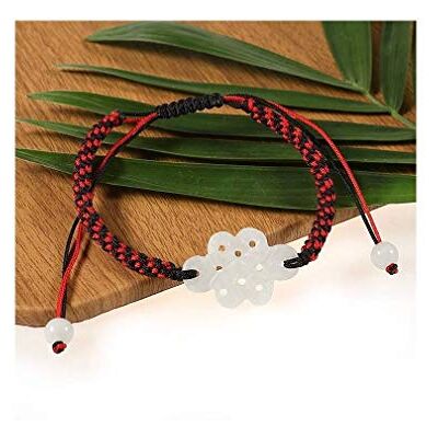 lachineuse Jade armband, oneindigheidsknoop, elegantie van rood en zwart, satijnen zakje lachineuse Jade armband, oneindigheidsknoop, elegantie van rood en zwart, satijnen zakje